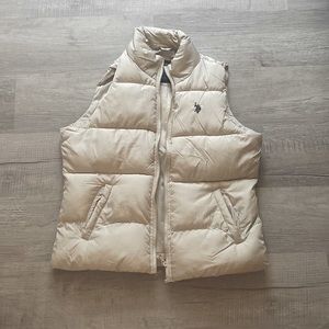 CREAM U.S Polo Assn. Sleeveless Puffer